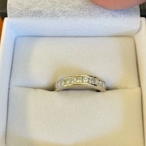 14kt white gold princess cut 3/4ct diamond band